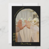 Modern Black and Gold Elegant Wedding Invitation Dankeskarte (Vorderseite)