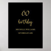 Modern Black and Gold Geburtstagsparty Poster (Vorne)