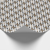 Modern Black and Gold Geometric Plaid Geschenkpapier (Ecke)