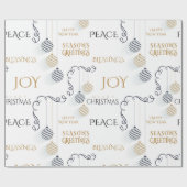 Modern Black and Gold Holiday Messages Geschenkpapier (Flach)