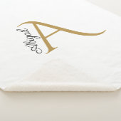 Modern Black and Gold Monogram White Sherpadecke (3/4)