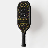 Modern Black and Gold Pattern Company Logo Pickleball Schläger (Links)