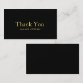 Modern Black and Gold Wedding Dankeschön Card Begleitkarte (Vorne/Hinten)