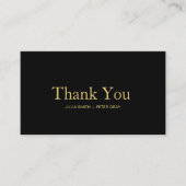 Modern Black and Gold Wedding Dankeschön Card Begleitkarte (Vorderseite)