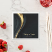 Modern Black and Gold Wedding Napkins Serviette (Beispiel)