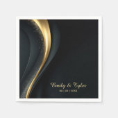 Modern Black and Gold Wedding Napkins Serviette (Vorderseite)