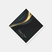 Modern Black and Gold Wedding Napkins Serviette (Ecke)