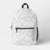 Modern Black and Grey Geometric Line Backpack  Bedruckter Rucksack (Vorderseite)