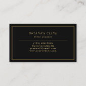 Modern Black and Imitate Gold | Elegant Minimalist Visitenkarte (Rückseite)
