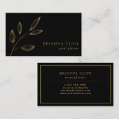Modern Black and Imitate Gold | Elegant Minimalist Visitenkarte (Vorne/Hinten)