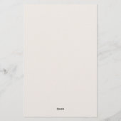 Modern Black and Ivory Minimalist Elegant Monogram Briefpapier (Rückseite)