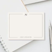 Modern Black and Ivory Minimalist Elegant Monogram Post-it Klebezettel