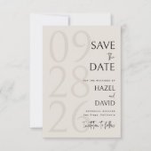 Modern Black and Ivory Minimalist Wedding Save The Date (Vorderseite)