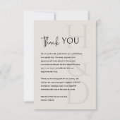 Modern Black and Ivory Monogram Minimalist Wedding Dankeskarte (Vorderseite)