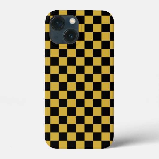 Modern Black and Metallic Gold Square Box Pattern Case-Mate iPhone Hülle (Rückseite)