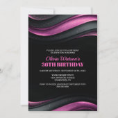 Modern Black and Pink Any Age Birthday Party Einladung (Vorderseite)