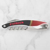 Modern Black and Red Kellnermesser (Rückseite)