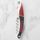 Modern Black and Red Kellnermesser (Vorderseite)