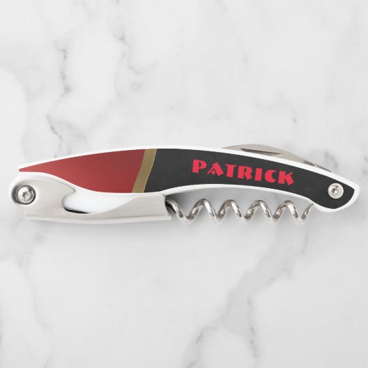Modern Black and Red Kellnermesser (Vorderseite)