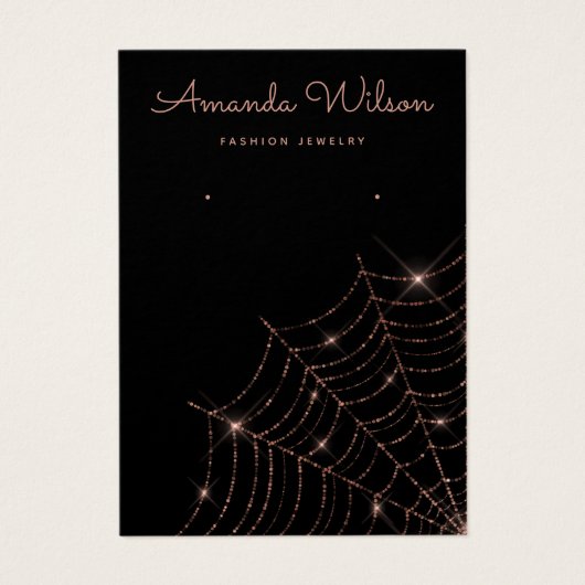 Modern Black and Rose Gold Ohrring Display Card (Vorderseite)