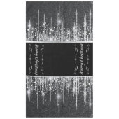 Modern Black and Silver Sparkly "Merry Christmas" Tischdecke (Vorderseite)
