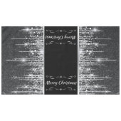 Modern Black and Silver Sparkly "Merry Christmas" Tischdecke (Vorderseite (Horizontal))