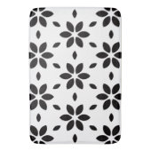 Modern Black and White Abstract Floral Badematte (Vorderseite Vertikal)