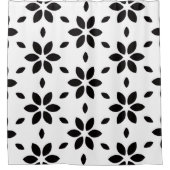 Modern Black and White Abstract Floral  Duschvorhang (Vorderseite)