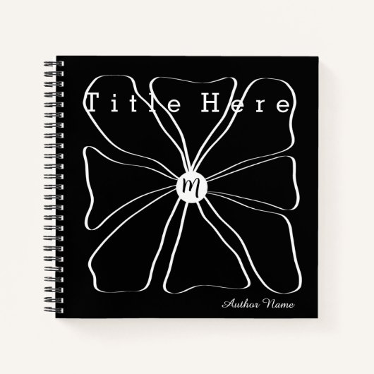 Modern Black and White Abstract Floral Line Art Notizblock (Vorderseite)