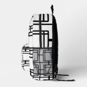 Modern Black and White Abstract Geometric Art Back Bedruckter Rucksack (Rechts)