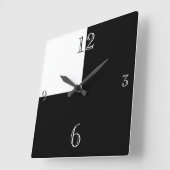 Modern Black and White abstract Large Clock Quadratische Wanduhr (Winkel)