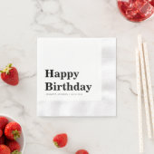 Modern Black And White Birthday Serviette (Beispiel)