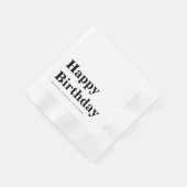 Modern Black And White Birthday Serviette (Ecke)