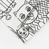 Modern Black and White Cats And Kittens Patterned Fleecedecke (Ecke)