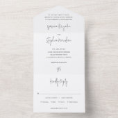 Modern Black and White Chic Wedding All In One Einladung (Innen Boden)