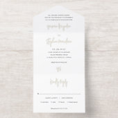Modern Black and White Chic Wedding All-in-One-Einladung (Innenseite)