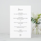 Modern Black and White Chic Wedding Menu (Stehend Vorderseite)