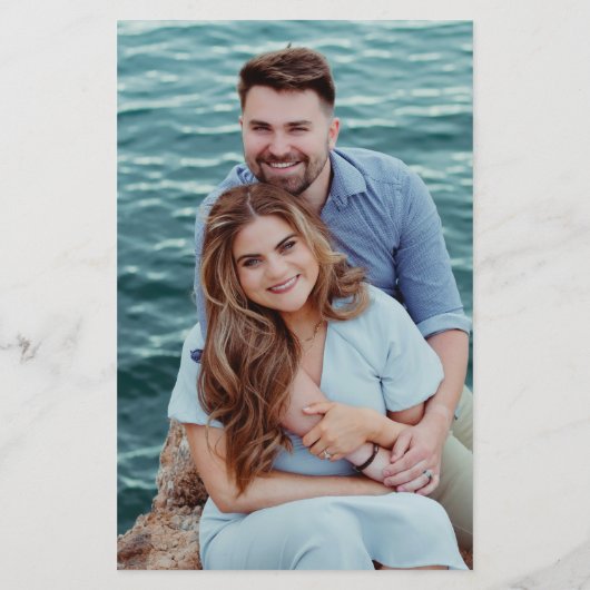 Modern Black and White Chic Wedding Menu (Rückseite)