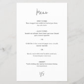 Modern Black and White Chic Wedding Menu Flyer (Vorne)