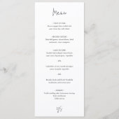 Modern Black and White Chic Wedding Menükarte (Vorderseite)