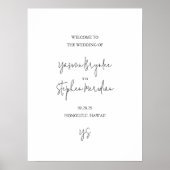 Modern Black and White Chic Wedding Poster (Vorne)