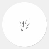 Modern Black and White Chic Wedding Runder Aufkleber (Vorderseite)