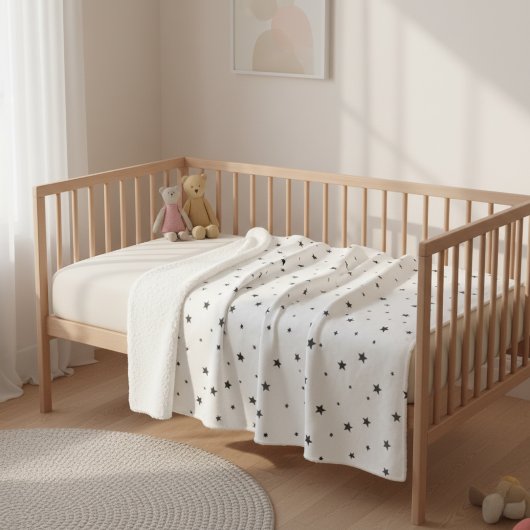 Modern Black and White Children's Blanket Sherpadecke