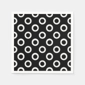 Modern Black and White Circles Cocktail Napkins Serviette (Vorderseite)