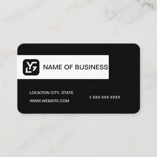 Modern Black And White Custom Logo Visitenkarte (Vorderseite)