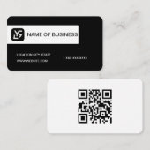 Modern Black And White Custom Logo Visitenkarte (Vorne/Hinten)