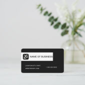 Modern Black And White Custom Logo Visitenkarte (Stehend Vorderseite)