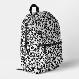 Modern Black and White Cute Panda Bear Pattern Bedruckter Rucksack