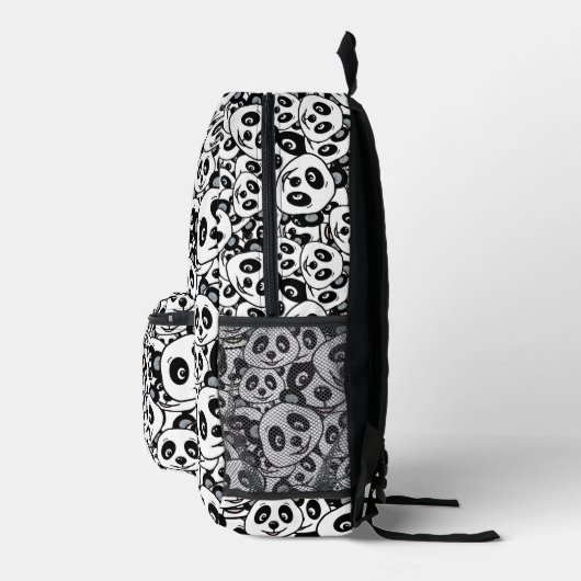 Modern Black and White Cute Panda Bear Pattern Bedruckter Rucksack (Rechts)