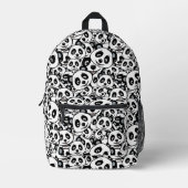 Modern Black and White Cute Panda Bear Pattern Bedruckter Rucksack (Vorderseite)